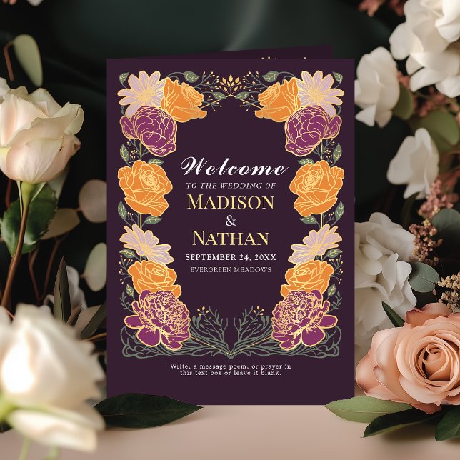 Fantasy Enchanted Floral Garden Wedding Program (Creator Uploaded)