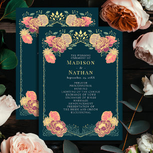 Fantasy Enchanted Floral Garden Wedding Program