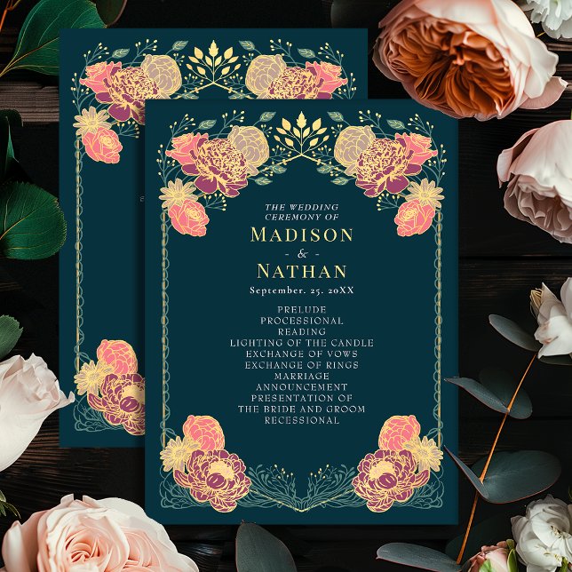 Fantasy Enchanted Floral Garden Wedding Program (Creator Uploaded)