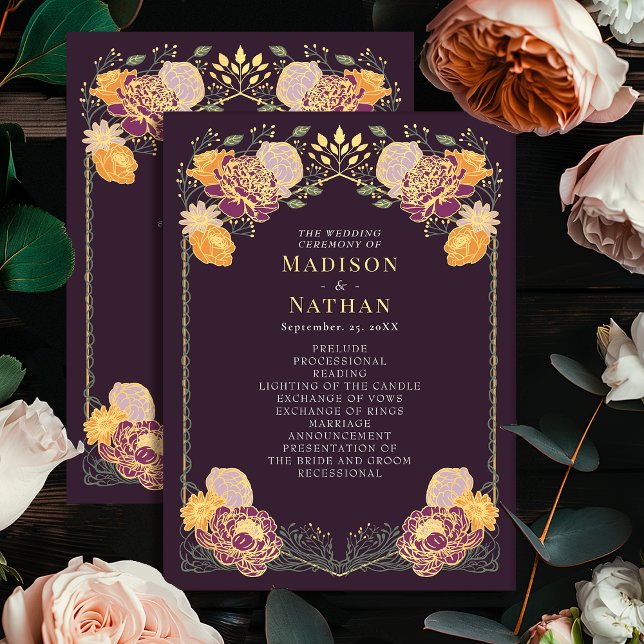 Fantasy Enchanted Floral Garden Wedding Program (Creator Uploaded)