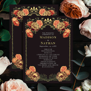 Fantasy Enchanted Floral Garden Wedding Program
