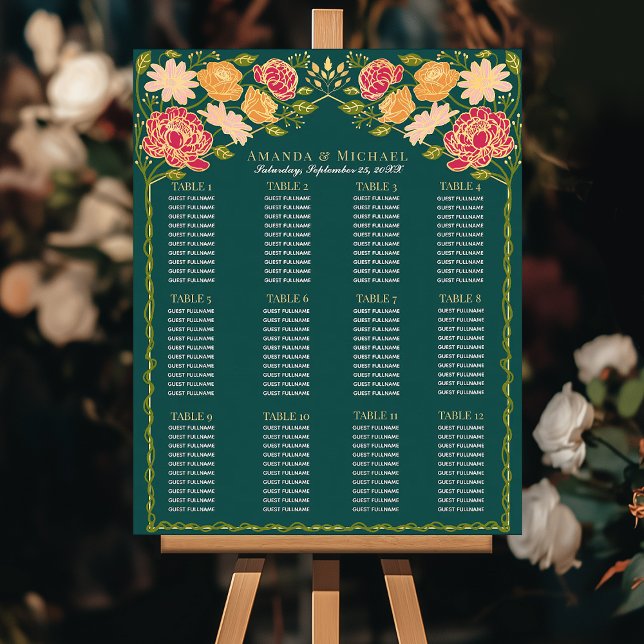 Fantasy Enchanted Floral Wedding Seating Chart (Creator Uploaded)