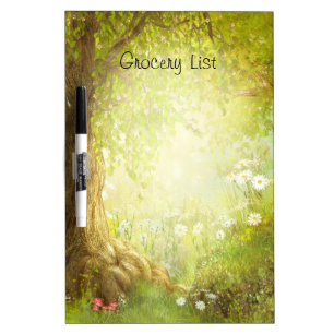 Fantasy Enchanted Forest Land Grocery List Dry Erase Board