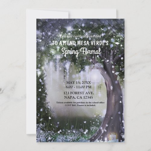 Fantasy Enchanted Lavender Love Forest Prom Dance Invitation