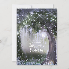 Fantasy Enchanted Lavender Love Forest Sweet 16 In Invitation
