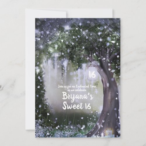 Fantasy Enchanted Lavender Love Forest Sweet 16 Invitation