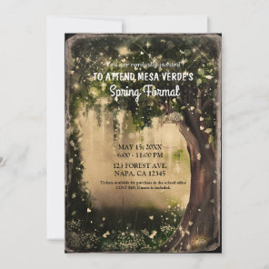 Fantasy Enchanted Love Vintage Forest Prom Dance   Invitation