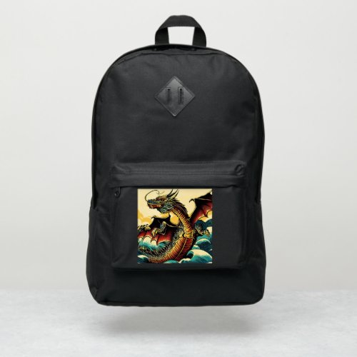 Fantasy European Dragon _ Woodcut 2 Port Authority Backpack