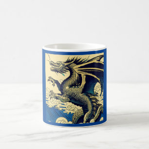 Fantasy European Dragon - Woodcut 3 Coffee Mug