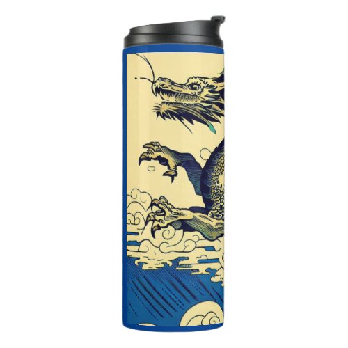 Fantasy European Dragon _ Woodcut 3 Thermal Tumbler