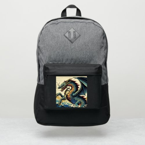 Fantasy European Dragon _ Woodcut 4 Port Authority Backpack