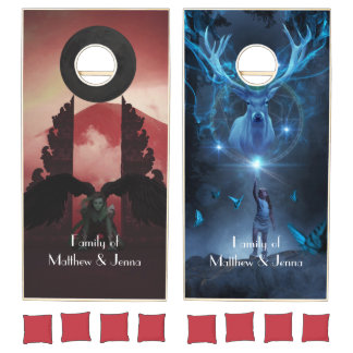 Fantasy Faces Graphic Personalized Cornhole Set