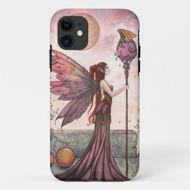 Fantasy Fairy and Dragon iPhone Case (Back)
