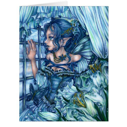 Fantasy Fairy Anime Girl Victorian Blue