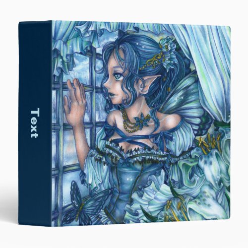 Fantasy Fairy Anime Girl Victorian Blue 3 Ring Binder