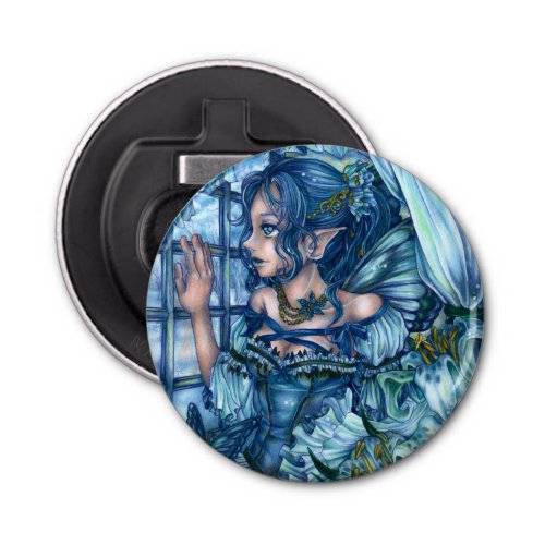 Fantasy Fairy Anime Girl Victorian Blue Bottle Opener