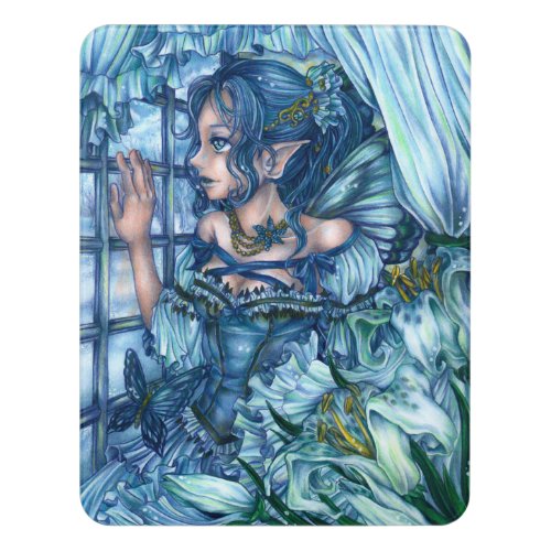 Fantasy Fairy Anime Girl Victorian Blue Door Sign