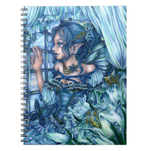 Fantasy Fairy Anime Girl Victorian Blue Notebook