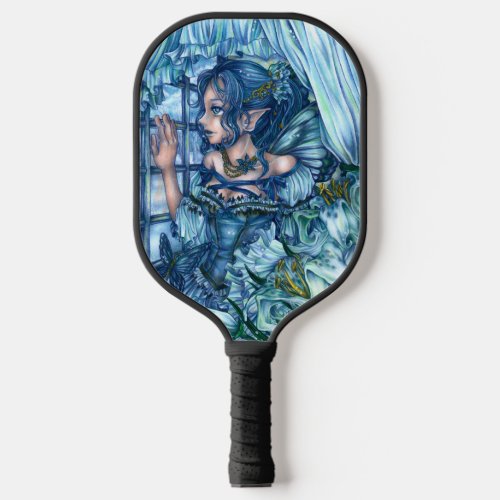 Fantasy Fairy Anime Girl Victorian Blue Pickleball Paddle