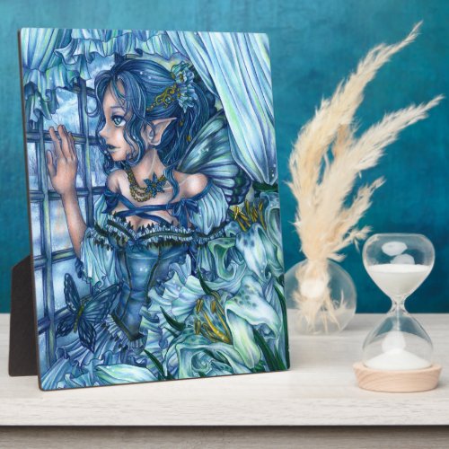 Fantasy Fairy Anime Girl Victorian Blue Plaque