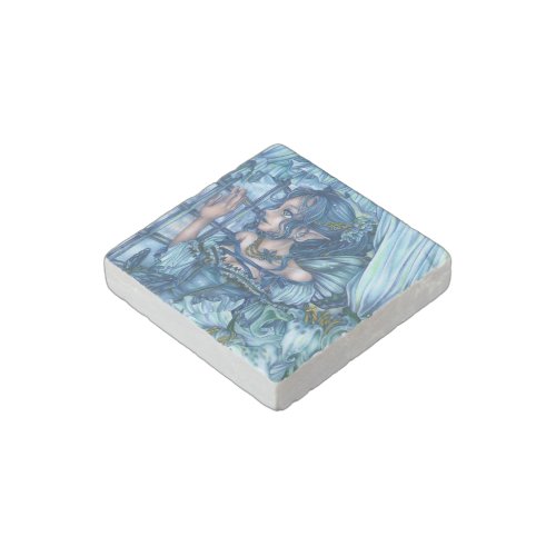 Fantasy Fairy Anime Girl Victorian Blue Stone Magnet