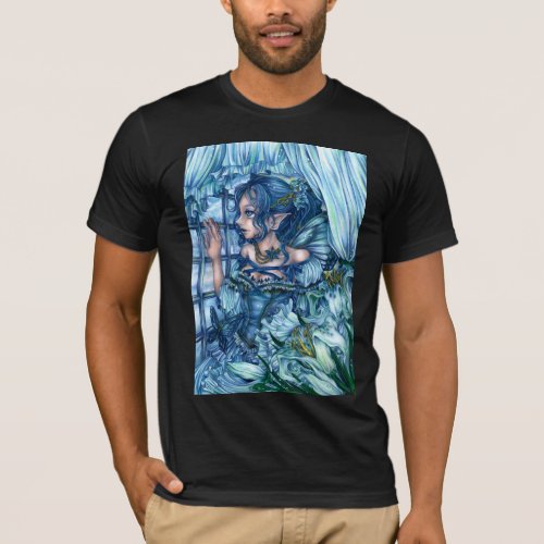 Fantasy Fairy Anime Girl Victorian Blue T_Shirt