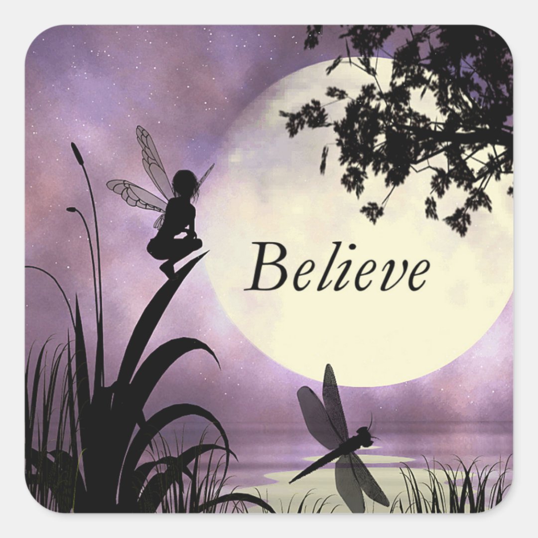 Fantasy fairy believe sticker | Zazzle