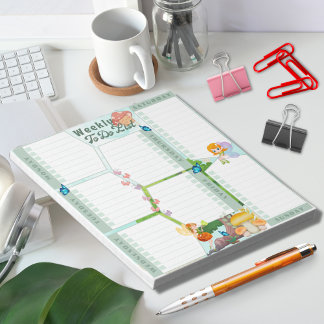 Fantasy Fairy Butterfly Mushroom with Green Themed Notepad