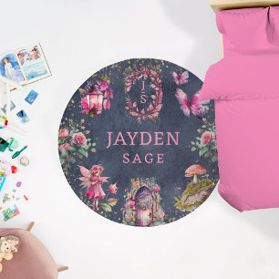 Fantasy Fairy Custom Name Girl Bedroom Floor Rug