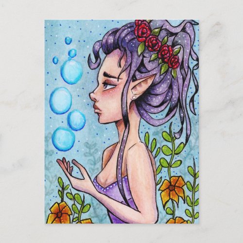 Fantasy Fairy Elf Illustration Postcard