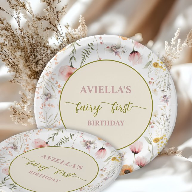 Fantasy Fairy First Wildflower  Paper Plates (Creator Uploaded)