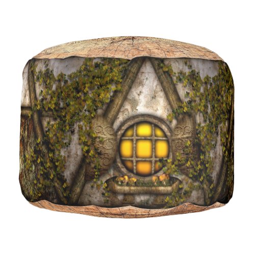 Fantasy fairy home tree stump foot stool pouf