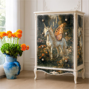 Fantasy Fairy Horse with Orange Butterfly Wings Tissue Paper