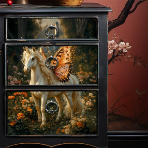 Fantasy Fairy Horse with Orange Butterfly Wings Tissue Paper