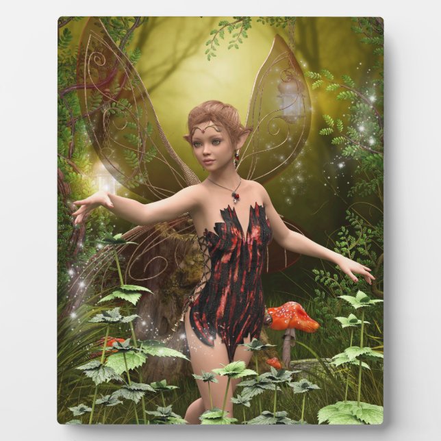 Fantasy Fairy in Red Plaque (Front)