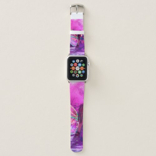 Fantasy fairy in the river in purple forest apple watch band