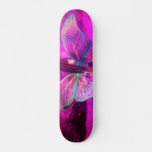 Fantasy fairy in the river in purple forest skateboard (Front)