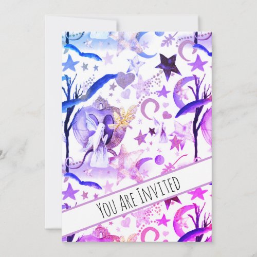 *~* Fantasy Fairy Moon Sky  Baby Shower Invitation