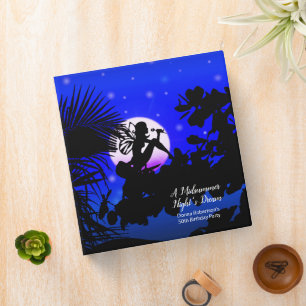 Fantasy Fairy Silhouette at Night 3 Ring Binder