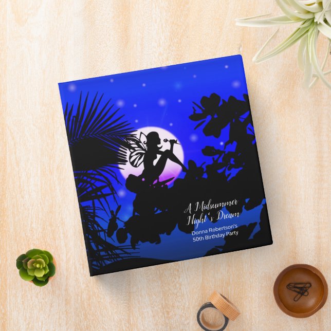 Fantasy Fairy Silhouette at Night 3 Ring Binder (In Situ)