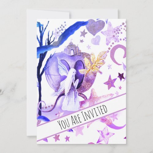*~* Fantasy Fairy Sky Moon BIRTHDAY Invitation