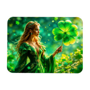 Fantasy fairy St Patrick Day Irish folklore art Magnet