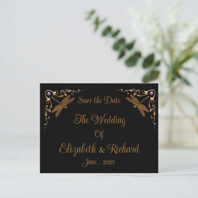 Fantasy Fairy Tale Wedding Save the Date  Postcard (Standing Front)