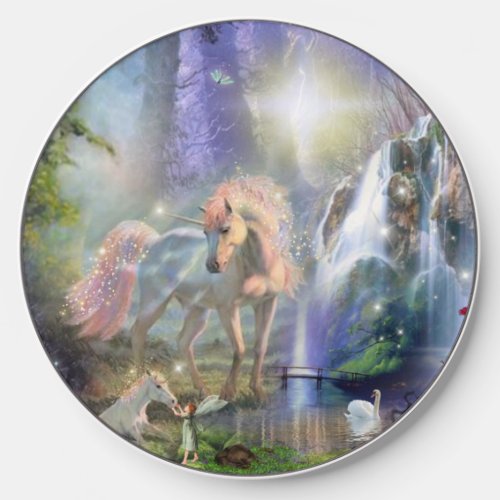 Fantasy Fairy Unicorn Garden Art Wireless Charger