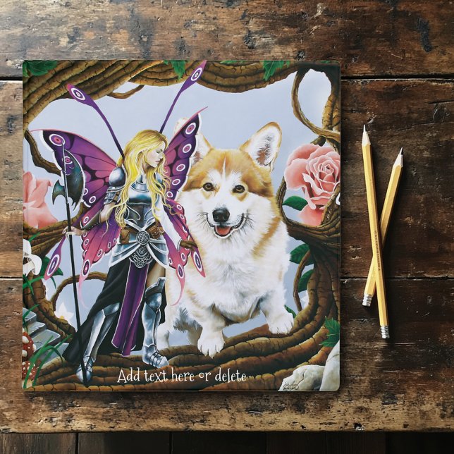Fantasy Fairy Warrior Corgi Magical Forest 3 Ring Binder (Creator Uploaded)