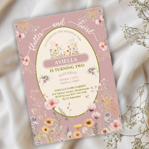 Fantasy fairy wildflower girls's pink Invitation