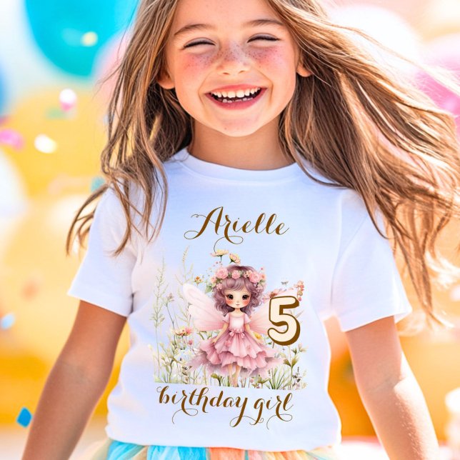 Fantasy Fairy wildflower pastel birthday T-Shirt (Creator Uploaded)