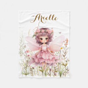 Fantasy Fairy wildflower pastel Fleece Blanket