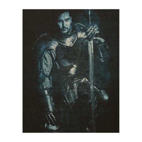 Fantasy Fairytale Medieval Knight In Armour Wood Wall Art