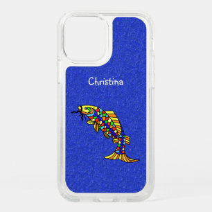 Fantasy Fancy Colorful Fish on Blue Faux Sparkles Speck iPhone 12 Pro Case